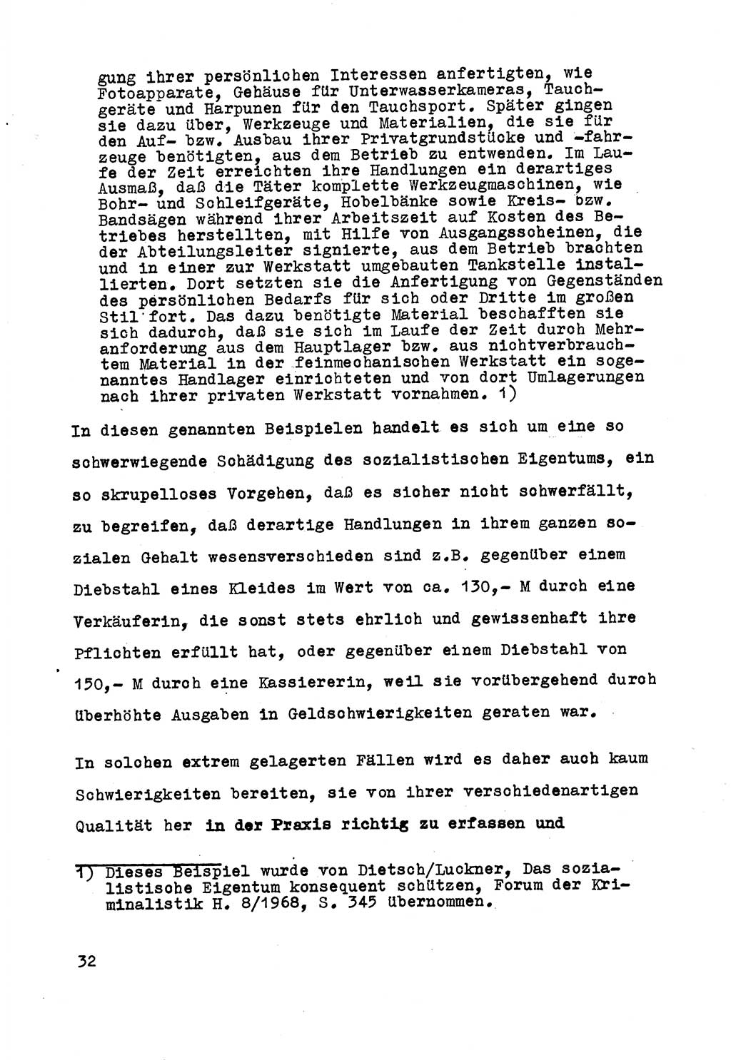 Strafrecht der DDR (Deutsche Demokratische Republik), Besonderer Teil, Lehrmaterial, Heft 5 1970, Seite 32 (Strafr. DDR BT Lehrmat. H. 5 1970, S. 32)