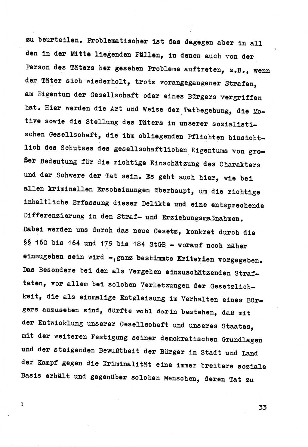 Strafrecht der DDR (Deutsche Demokratische Republik), Besonderer Teil, Lehrmaterial, Heft 5 1970, Seite 33 (Strafr. DDR BT Lehrmat. H. 5 1970, S. 33)