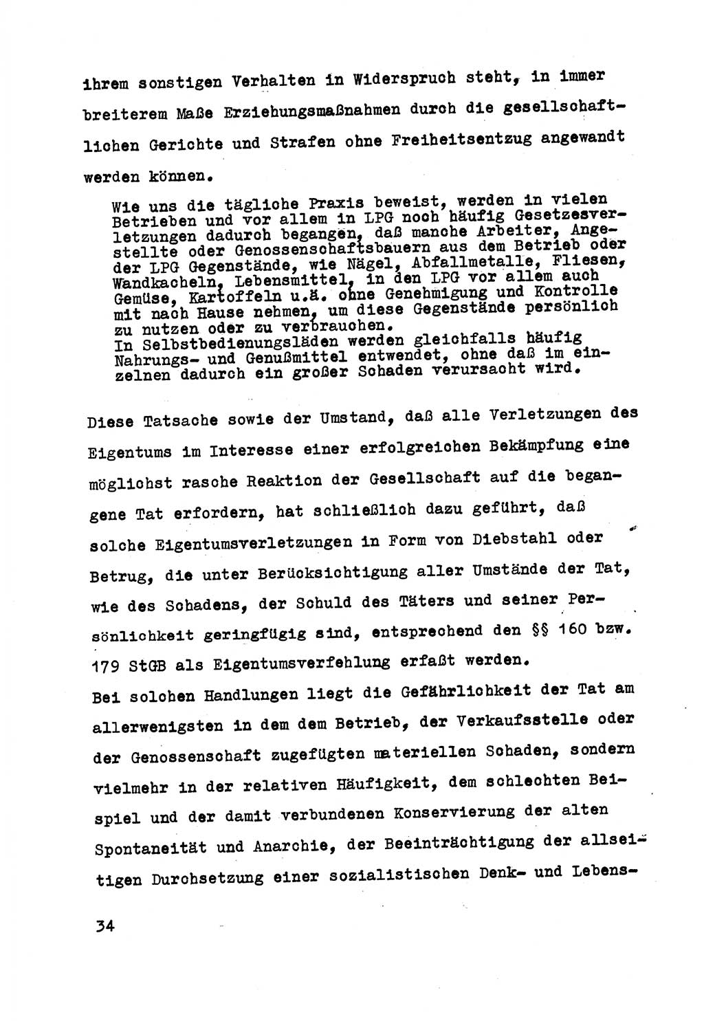 Strafrecht der DDR (Deutsche Demokratische Republik), Besonderer Teil, Lehrmaterial, Heft 5 1970, Seite 34 (Strafr. DDR BT Lehrmat. H. 5 1970, S. 34)