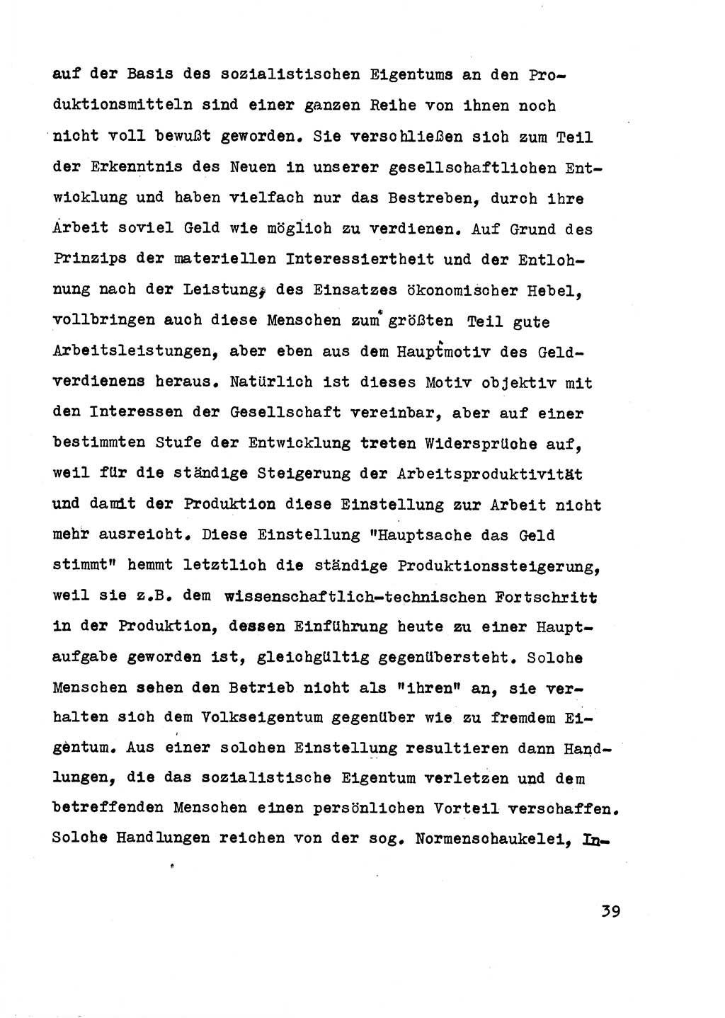 Strafrecht der DDR (Deutsche Demokratische Republik), Besonderer Teil, Lehrmaterial, Heft 5 1970, Seite 39 (Strafr. DDR BT Lehrmat. H. 5 1970, S. 39)