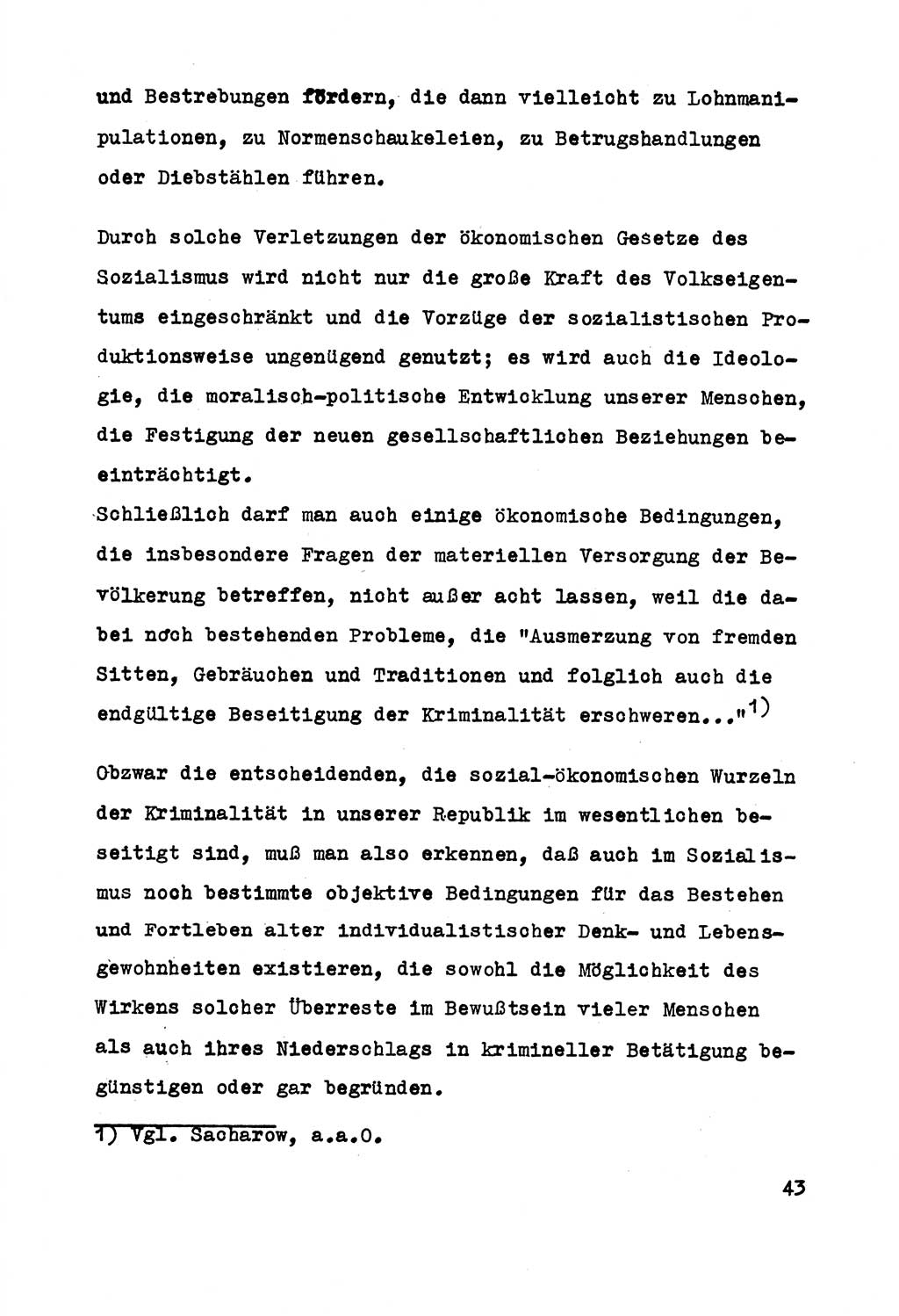 Strafrecht der DDR (Deutsche Demokratische Republik), Besonderer Teil, Lehrmaterial, Heft 5 1970, Seite 43 (Strafr. DDR BT Lehrmat. H. 5 1970, S. 43)