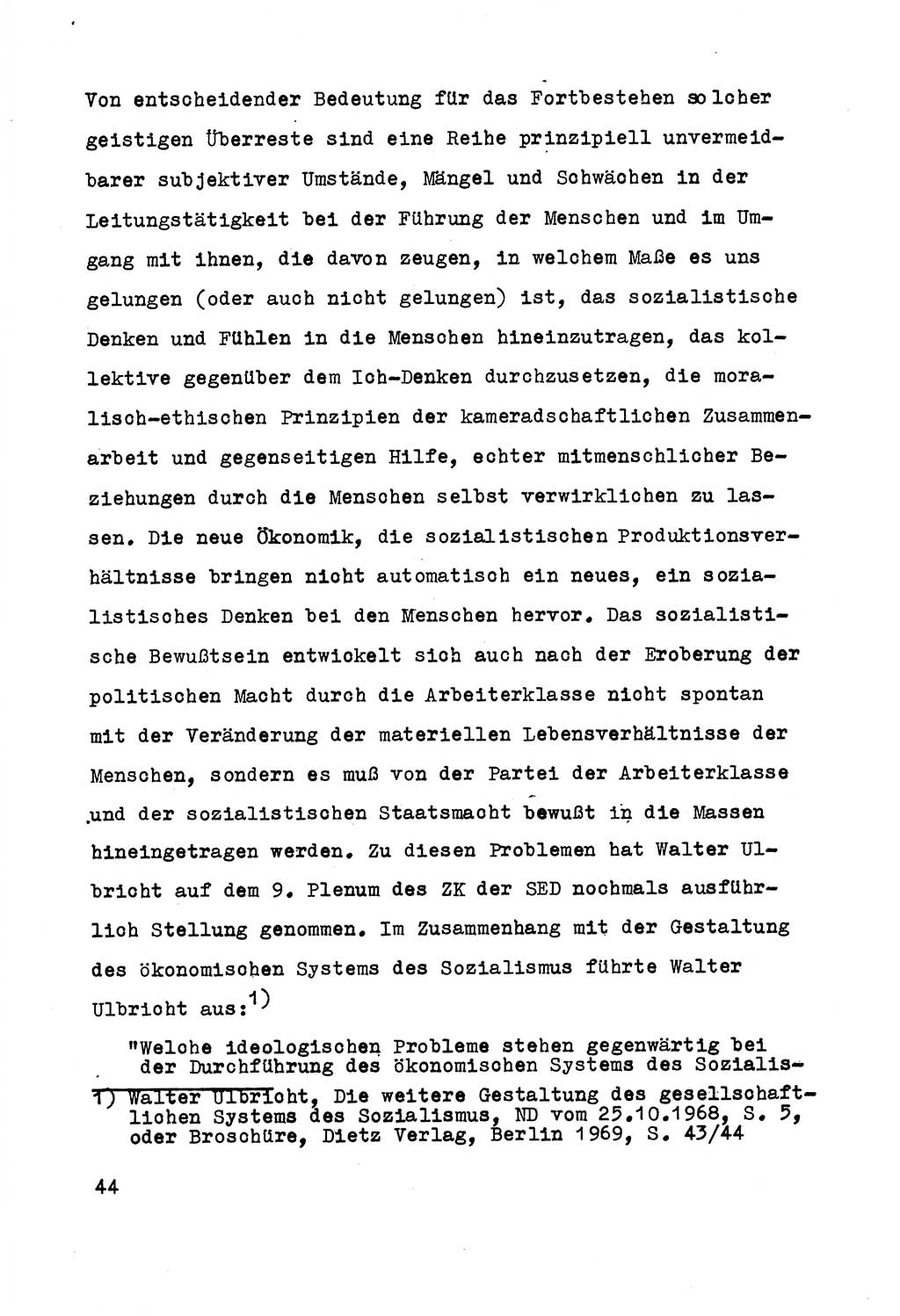 Strafrecht der DDR (Deutsche Demokratische Republik), Besonderer Teil, Lehrmaterial, Heft 5 1970, Seite 44 (Strafr. DDR BT Lehrmat. H. 5 1970, S. 44)