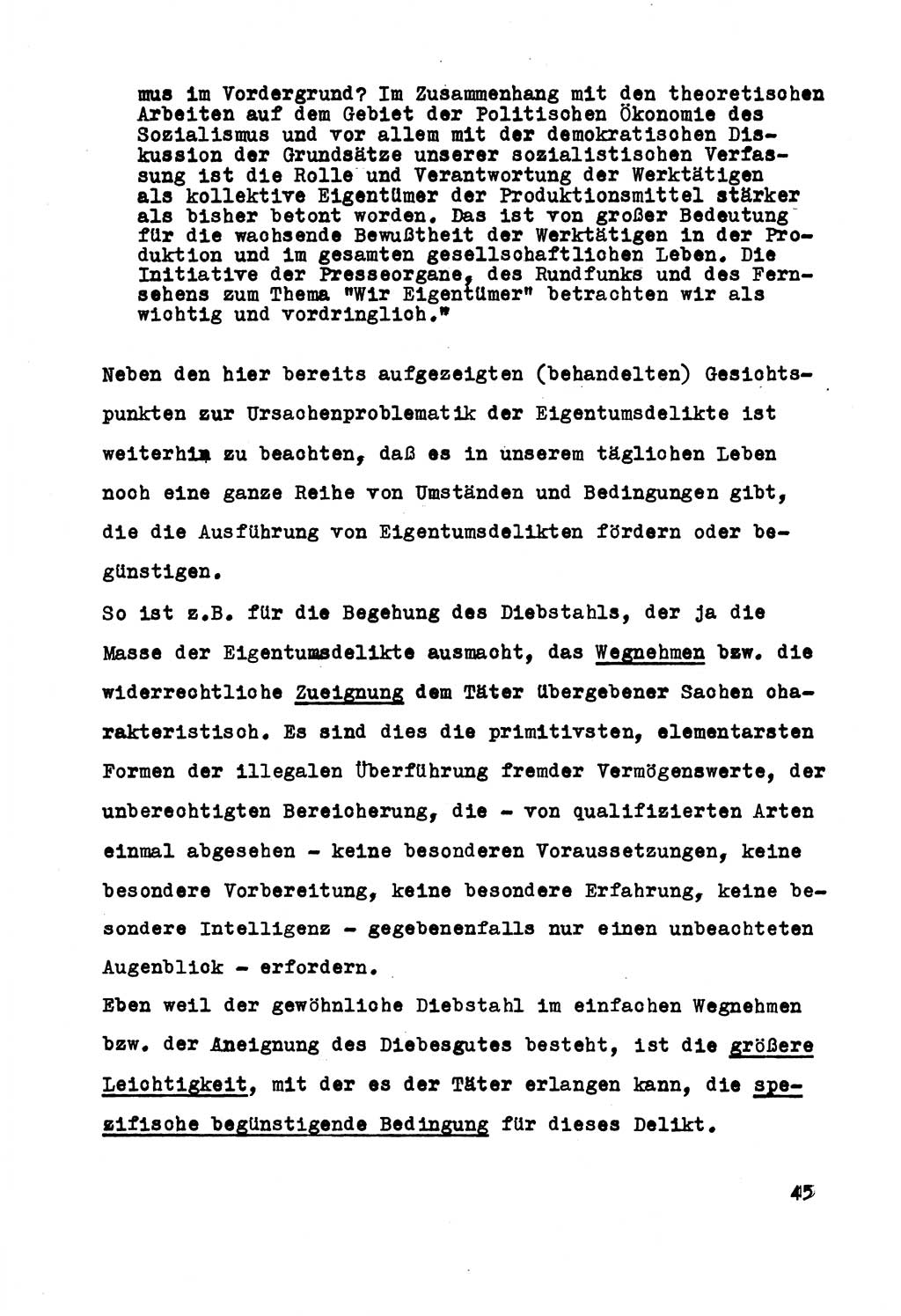 Strafrecht der DDR (Deutsche Demokratische Republik), Besonderer Teil, Lehrmaterial, Heft 5 1970, Seite 45 (Strafr. DDR BT Lehrmat. H. 5 1970, S. 45)