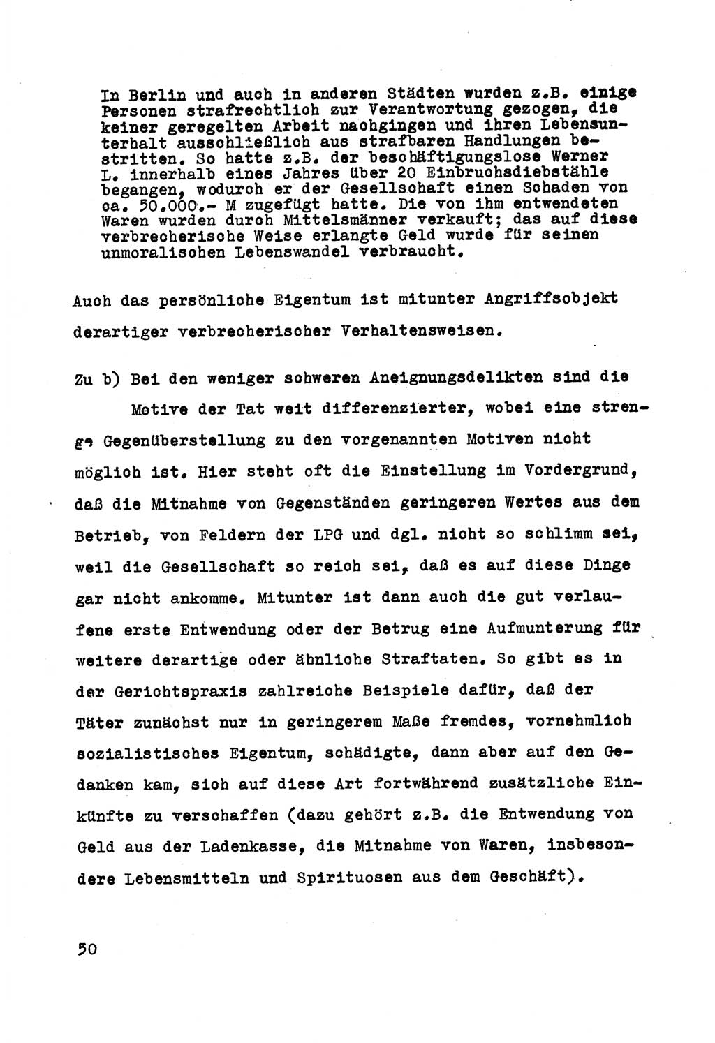 Strafrecht der DDR (Deutsche Demokratische Republik), Besonderer Teil, Lehrmaterial, Heft 5 1970, Seite 50 (Strafr. DDR BT Lehrmat. H. 5 1970, S. 50)