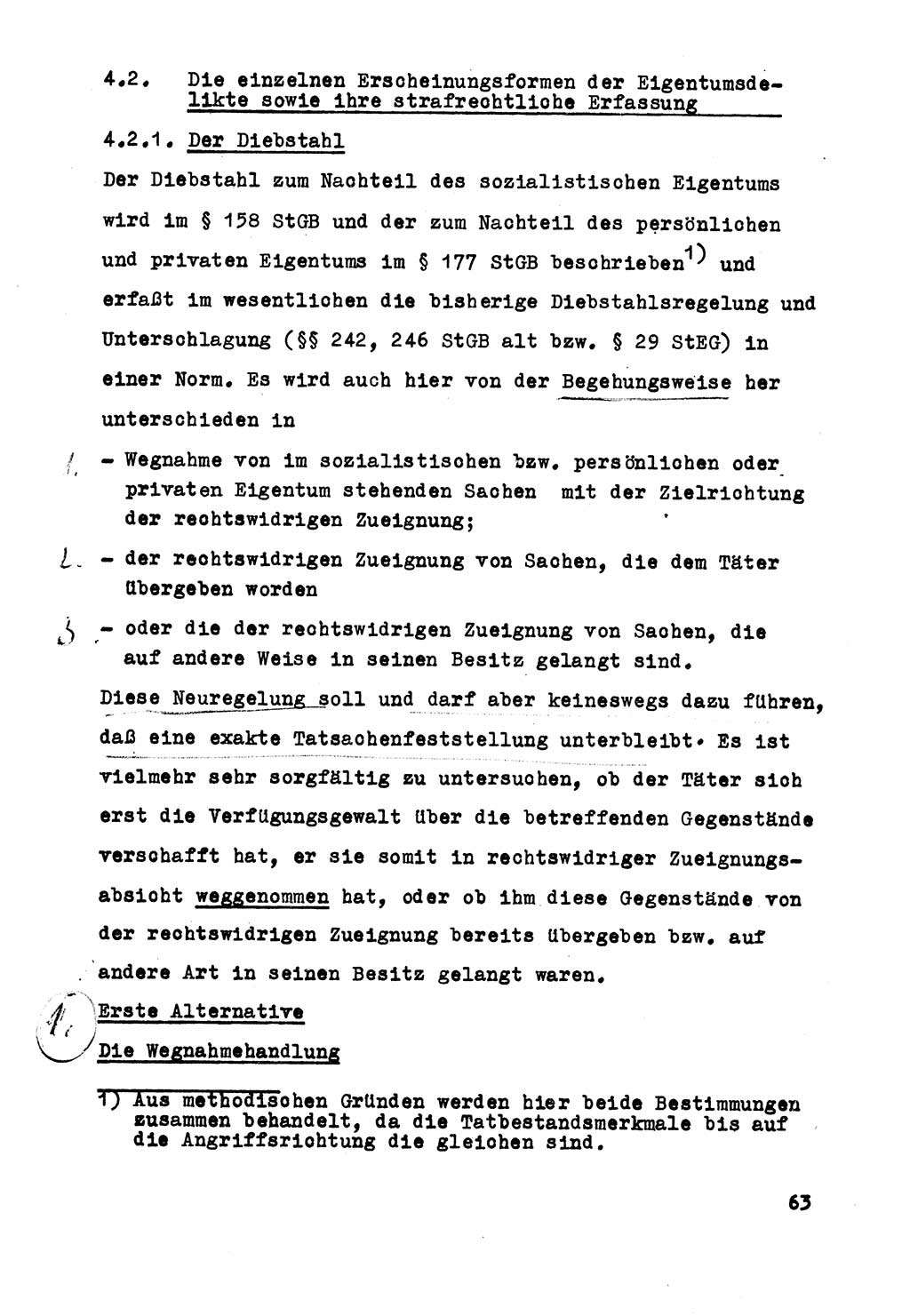 Strafrecht der DDR (Deutsche Demokratische Republik), Besonderer Teil, Lehrmaterial, Heft 5 1970, Seite 63 (Strafr. DDR BT Lehrmat. H. 5 1970, S. 63)