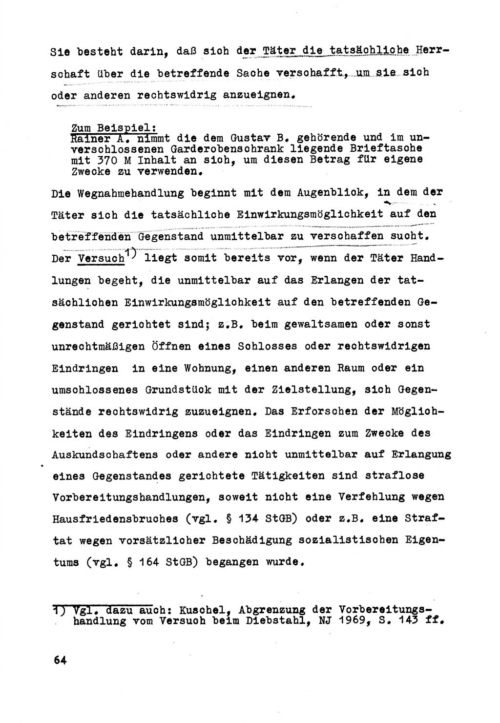 Strafrecht der DDR (Deutsche Demokratische Republik), Besonderer Teil, Lehrmaterial, Heft 5 1970, Seite 64 (Strafr. DDR BT Lehrmat. H. 5 1970, S. 64)