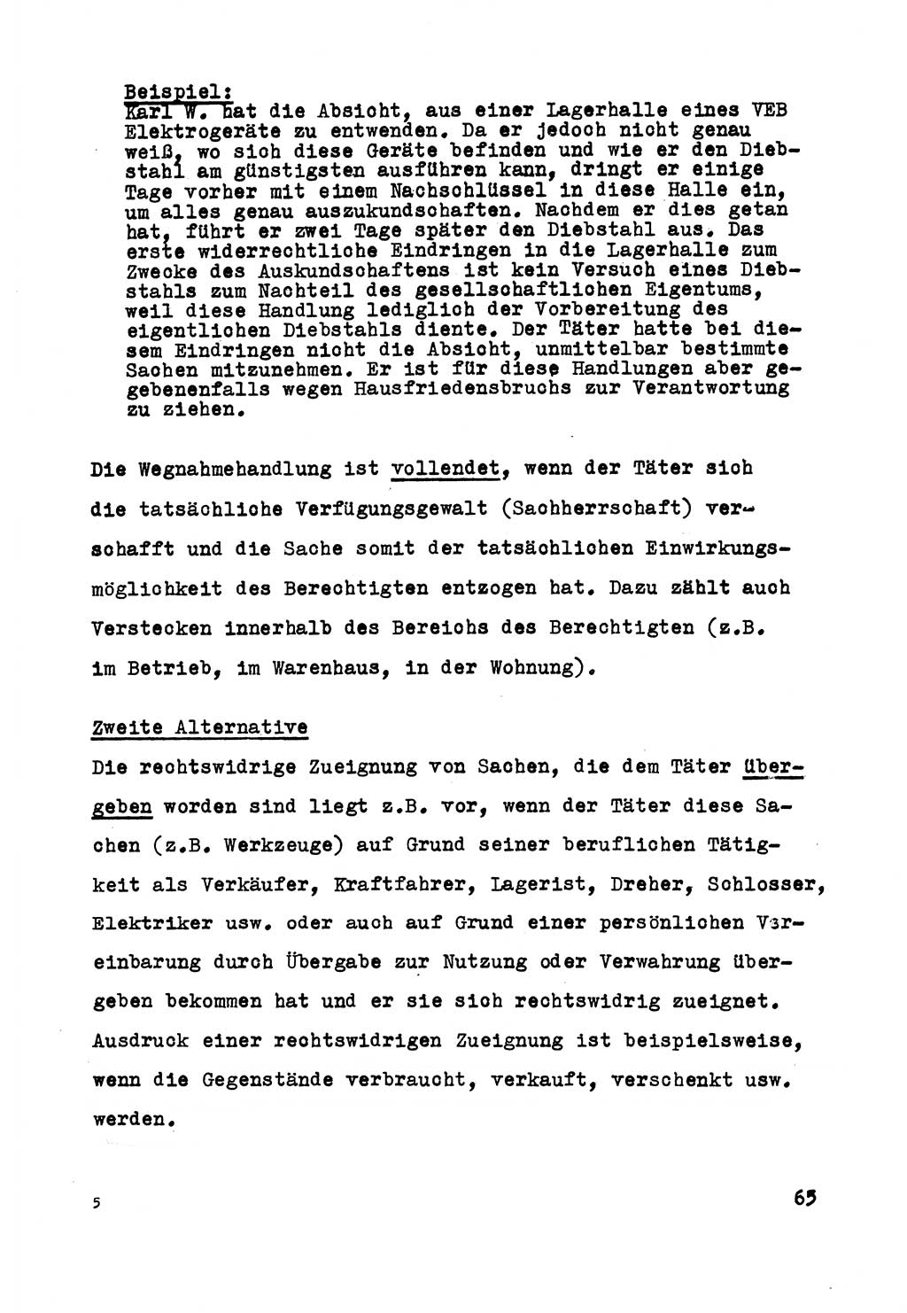 Strafrecht der DDR (Deutsche Demokratische Republik), Besonderer Teil, Lehrmaterial, Heft 5 1970, Seite 65 (Strafr. DDR BT Lehrmat. H. 5 1970, S. 65)