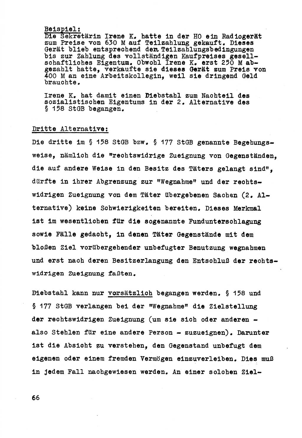Strafrecht der DDR (Deutsche Demokratische Republik), Besonderer Teil, Lehrmaterial, Heft 5 1970, Seite 66 (Strafr. DDR BT Lehrmat. H. 5 1970, S. 66)