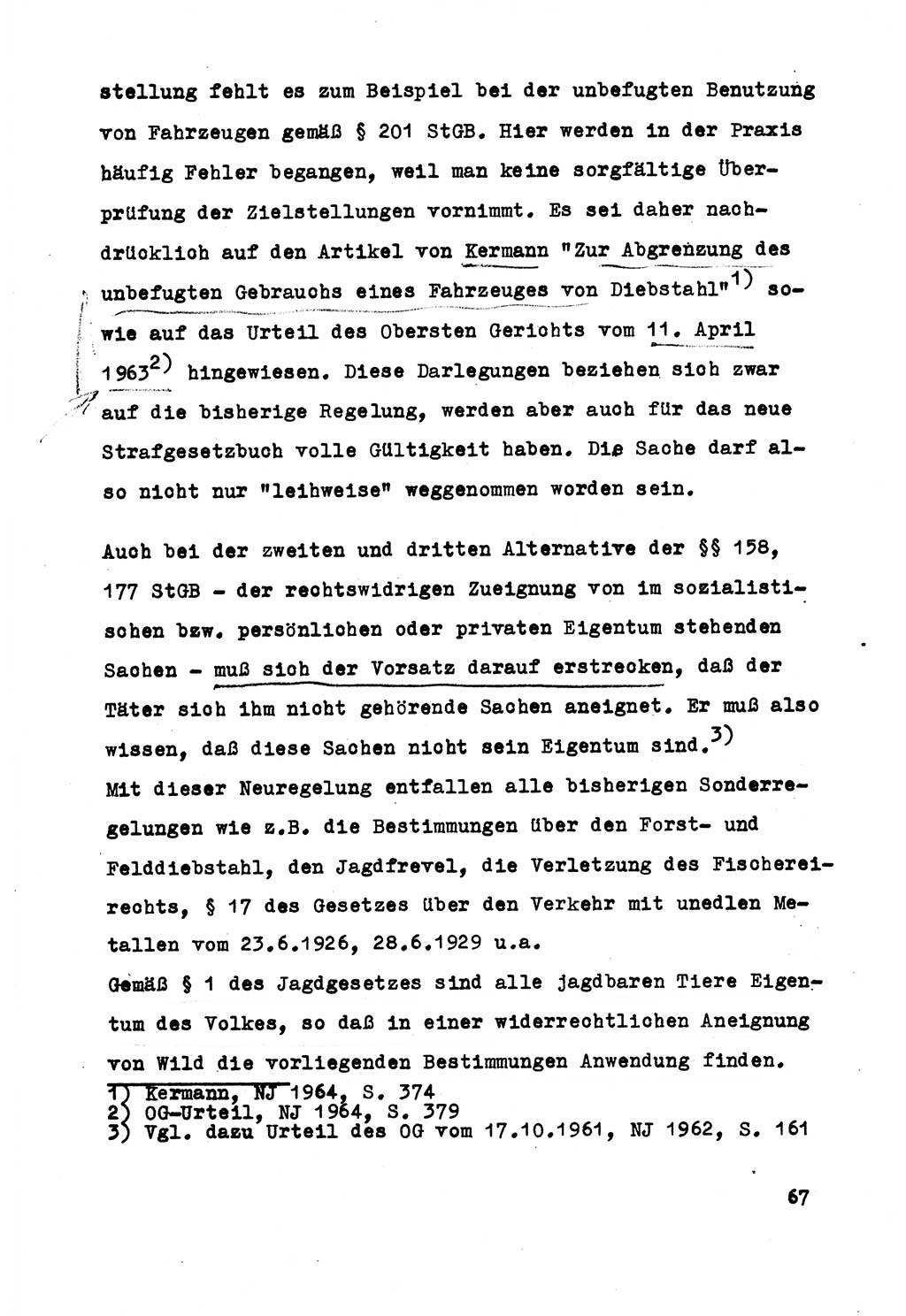 Strafrecht der DDR (Deutsche Demokratische Republik), Besonderer Teil, Lehrmaterial, Heft 5 1970, Seite 67 (Strafr. DDR BT Lehrmat. H. 5 1970, S. 67)