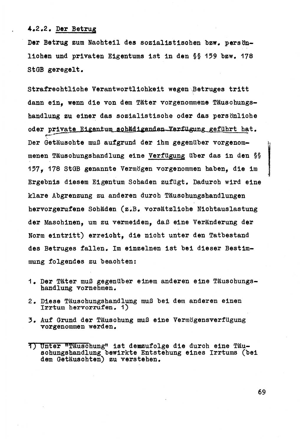 Strafrecht der DDR (Deutsche Demokratische Republik), Besonderer Teil, Lehrmaterial, Heft 5 1970, Seite 69 (Strafr. DDR BT Lehrmat. H. 5 1970, S. 69)