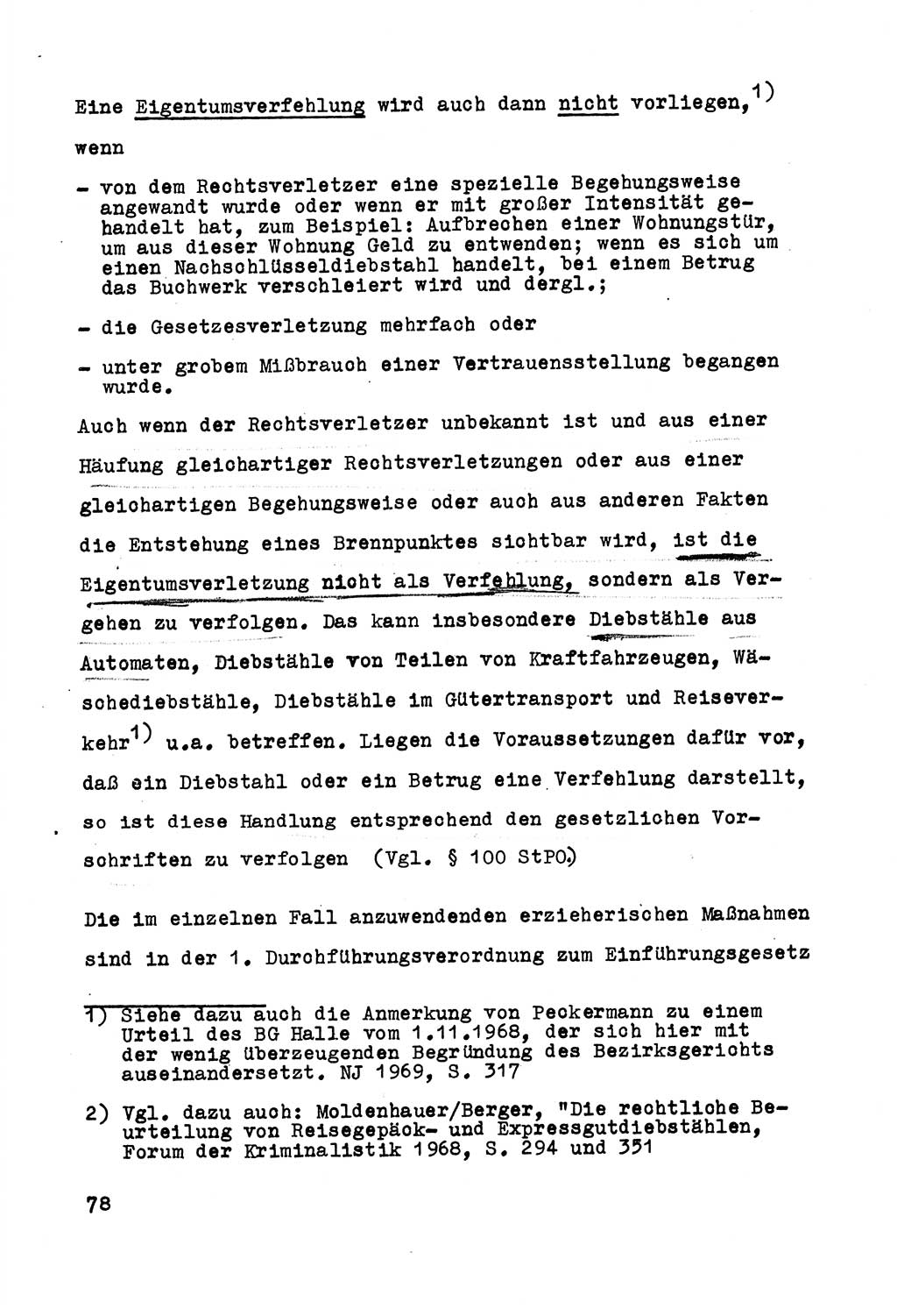 Strafrecht der DDR (Deutsche Demokratische Republik), Besonderer Teil, Lehrmaterial, Heft 5 1970, Seite 78 (Strafr. DDR BT Lehrmat. H. 5 1970, S. 78)