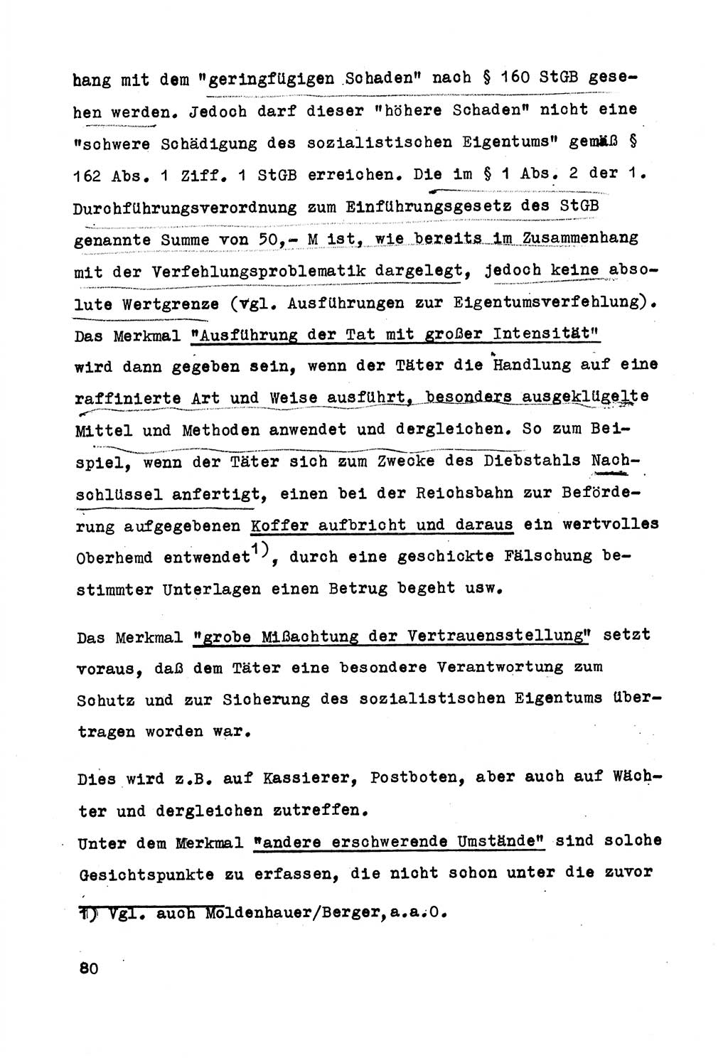 Strafrecht der DDR (Deutsche Demokratische Republik), Besonderer Teil, Lehrmaterial, Heft 5 1970, Seite 80 (Strafr. DDR BT Lehrmat. H. 5 1970, S. 80)