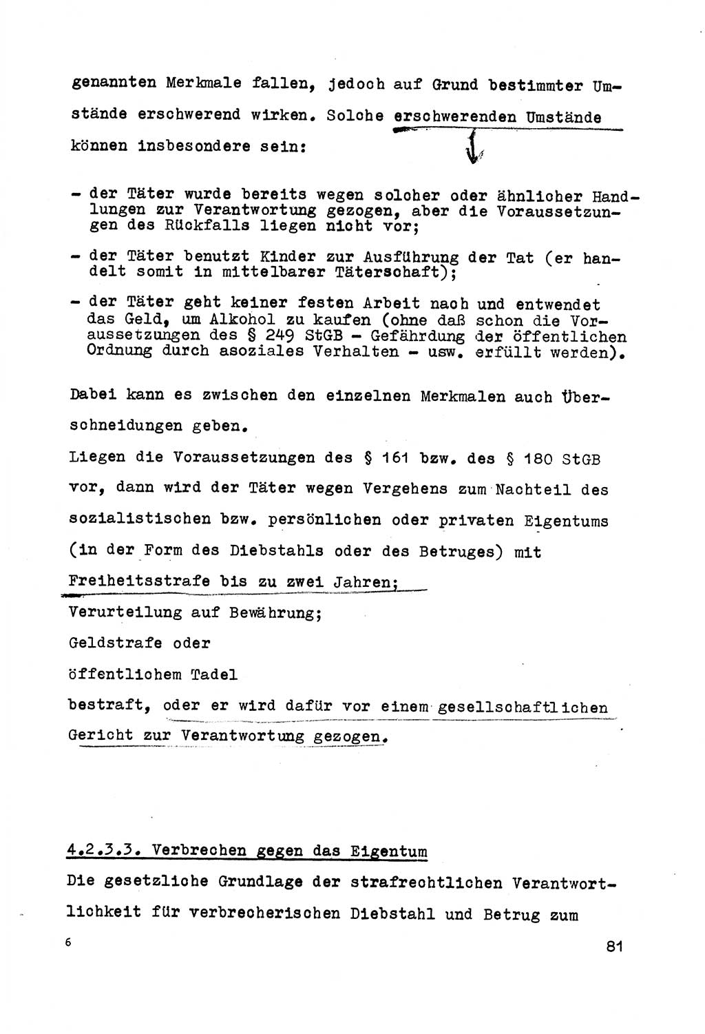 Strafrecht der DDR (Deutsche Demokratische Republik), Besonderer Teil, Lehrmaterial, Heft 5 1970, Seite 81 (Strafr. DDR BT Lehrmat. H. 5 1970, S. 81)