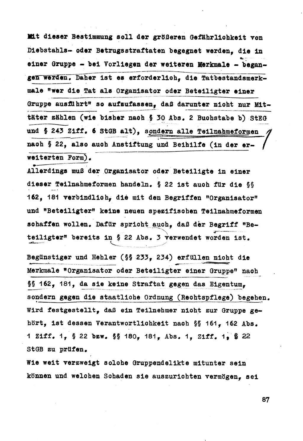 Strafrecht der DDR (Deutsche Demokratische Republik), Besonderer Teil, Lehrmaterial, Heft 5 1970, Seite 87 (Strafr. DDR BT Lehrmat. H. 5 1970, S. 87)