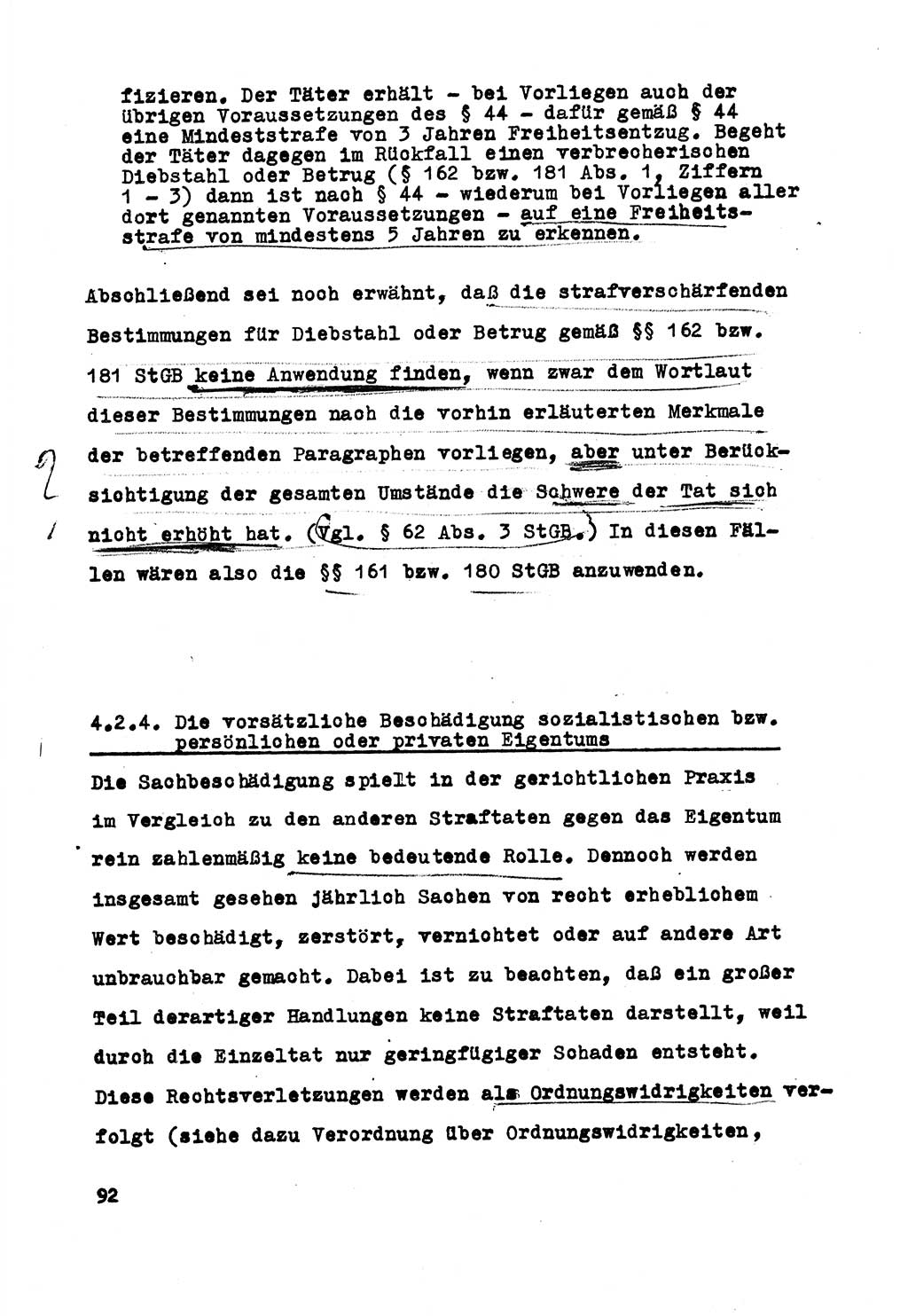 Strafrecht der DDR (Deutsche Demokratische Republik), Besonderer Teil, Lehrmaterial, Heft 5 1970, Seite 92 (Strafr. DDR BT Lehrmat. H. 5 1970, S. 92)