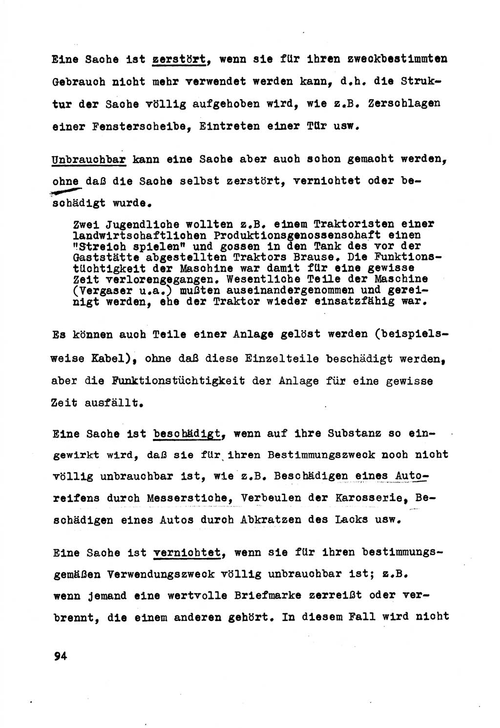 Strafrecht der DDR (Deutsche Demokratische Republik), Besonderer Teil, Lehrmaterial, Heft 5 1970, Seite 94 (Strafr. DDR BT Lehrmat. H. 5 1970, S. 94)