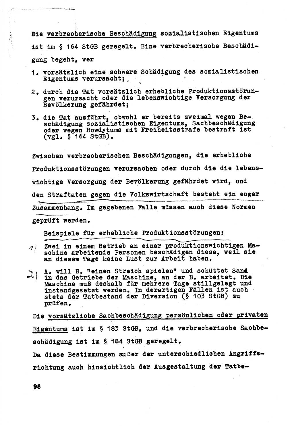 Strafrecht der DDR (Deutsche Demokratische Republik), Besonderer Teil, Lehrmaterial, Heft 5 1970, Seite 96 (Strafr. DDR BT Lehrmat. H. 5 1970, S. 96)