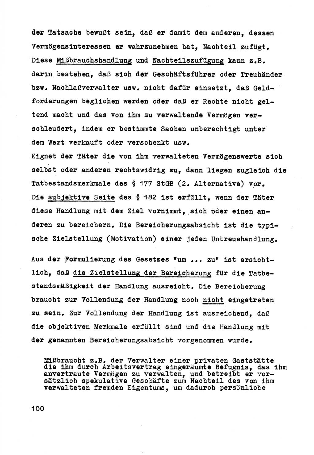 Strafrecht der DDR (Deutsche Demokratische Republik), Besonderer Teil, Lehrmaterial, Heft 5 1970, Seite 100 (Strafr. DDR BT Lehrmat. H. 5 1970, S. 100)