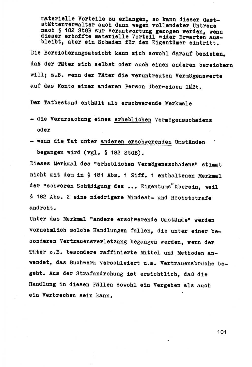 Strafrecht der DDR (Deutsche Demokratische Republik), Besonderer Teil, Lehrmaterial, Heft 5 1970, Seite 101 (Strafr. DDR BT Lehrmat. H. 5 1970, S. 101)