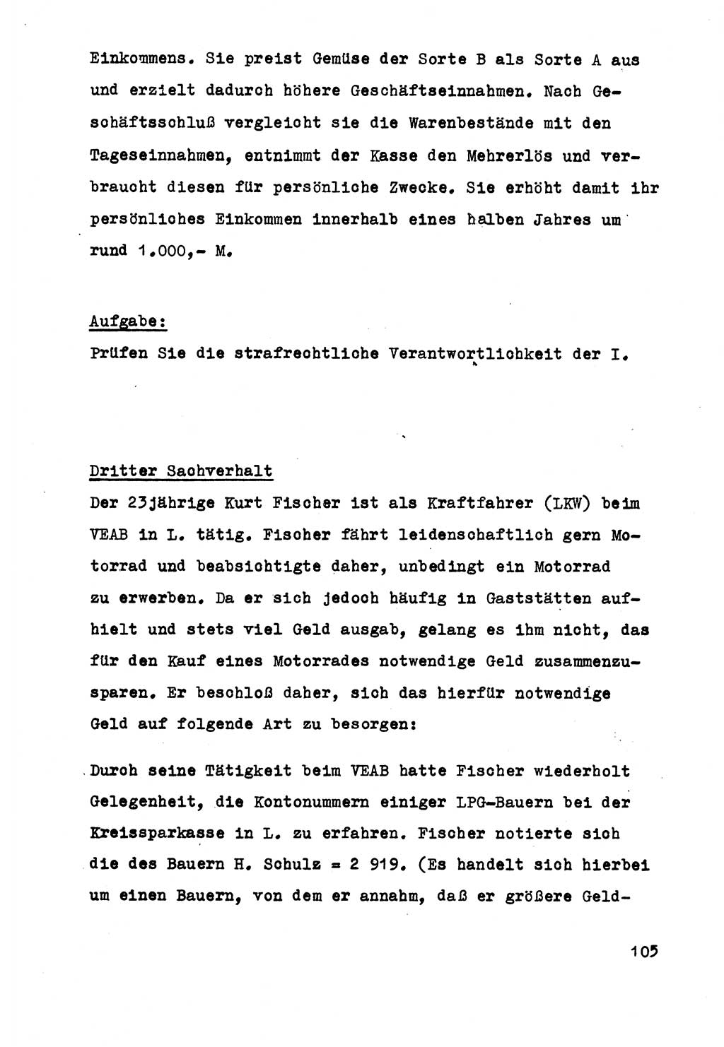 Strafrecht der DDR (Deutsche Demokratische Republik), Besonderer Teil, Lehrmaterial, Heft 5 1970, Seite 105 (Strafr. DDR BT Lehrmat. H. 5 1970, S. 105)