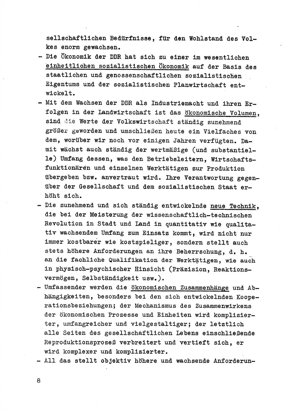 Strafrecht der DDR (Deutsche Demokratische Republik), Besonderer Teil, Lehrmaterial, Heft 6 1970, Seite 8 (Strafr. DDR BT Lehrmat. H. 6 1970, S. 8)