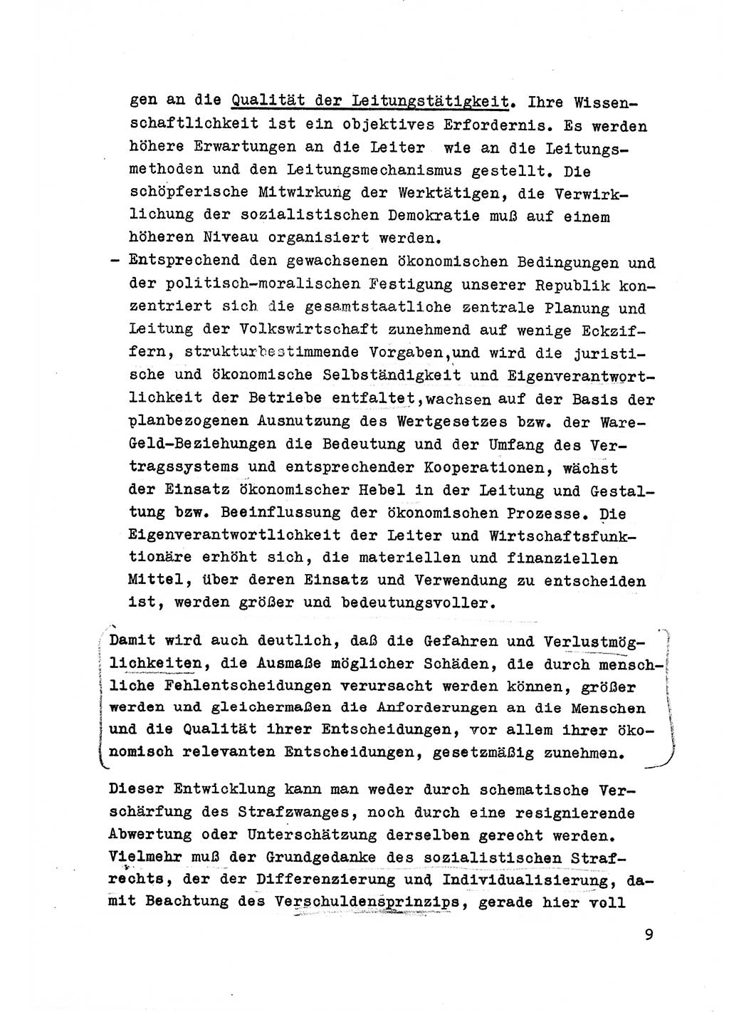 Strafrecht der DDR (Deutsche Demokratische Republik), Besonderer Teil, Lehrmaterial, Heft 6 1970, Seite 9 (Strafr. DDR BT Lehrmat. H. 6 1970, S. 9)