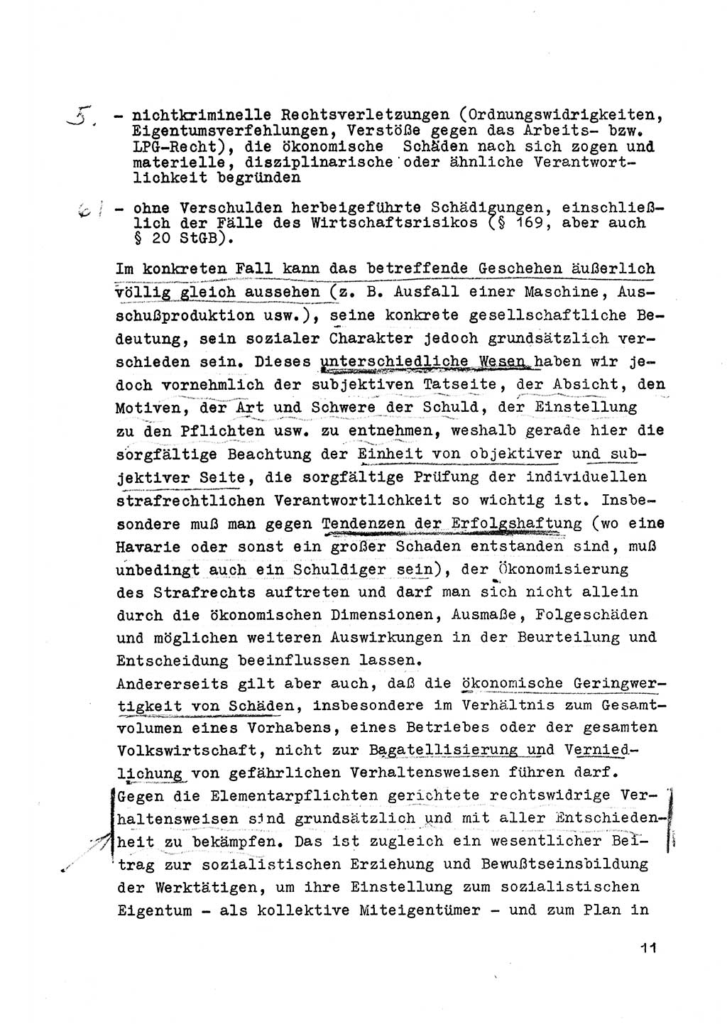 Strafrecht der DDR (Deutsche Demokratische Republik), Besonderer Teil, Lehrmaterial, Heft 6 1970, Seite 11 (Strafr. DDR BT Lehrmat. H. 6 1970, S. 11)