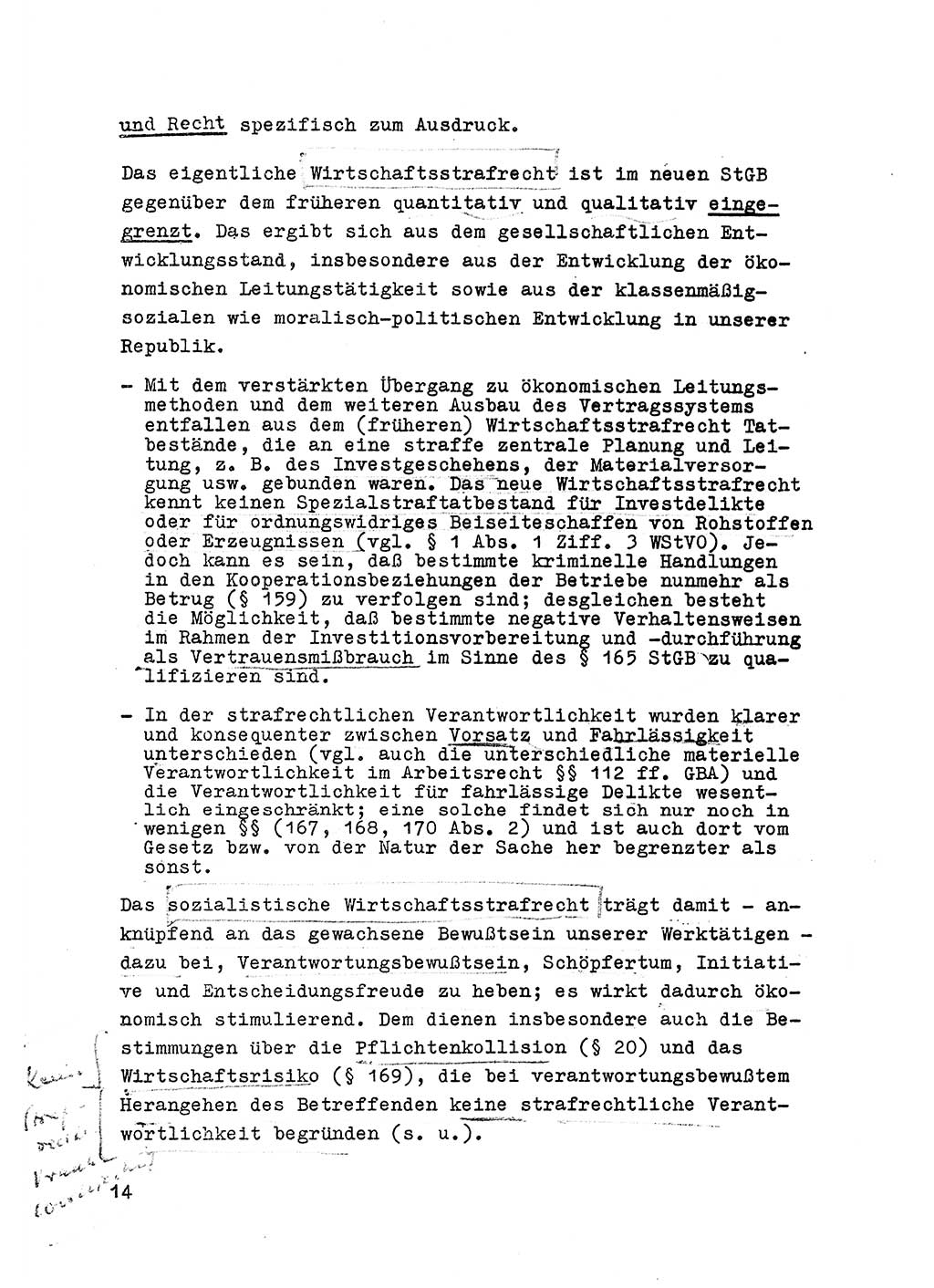 Strafrecht der DDR (Deutsche Demokratische Republik), Besonderer Teil, Lehrmaterial, Heft 6 1970, Seite 14 (Strafr. DDR BT Lehrmat. H. 6 1970, S. 14)