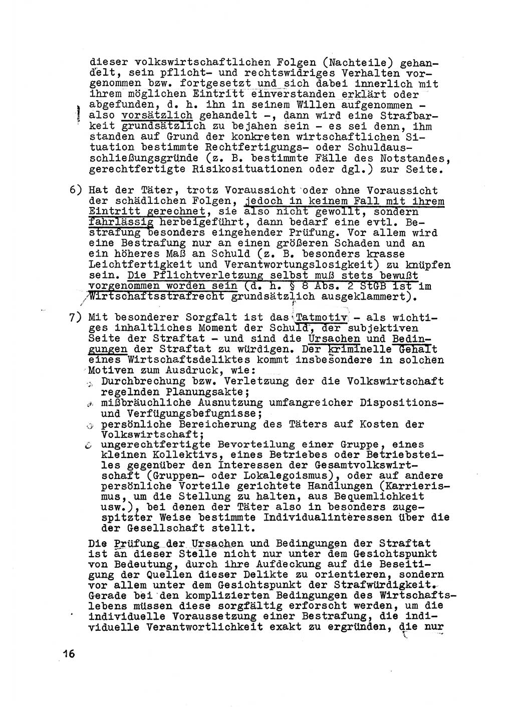 Strafrecht der DDR (Deutsche Demokratische Republik), Besonderer Teil, Lehrmaterial, Heft 6 1970, Seite 16 (Strafr. DDR BT Lehrmat. H. 6 1970, S. 16)