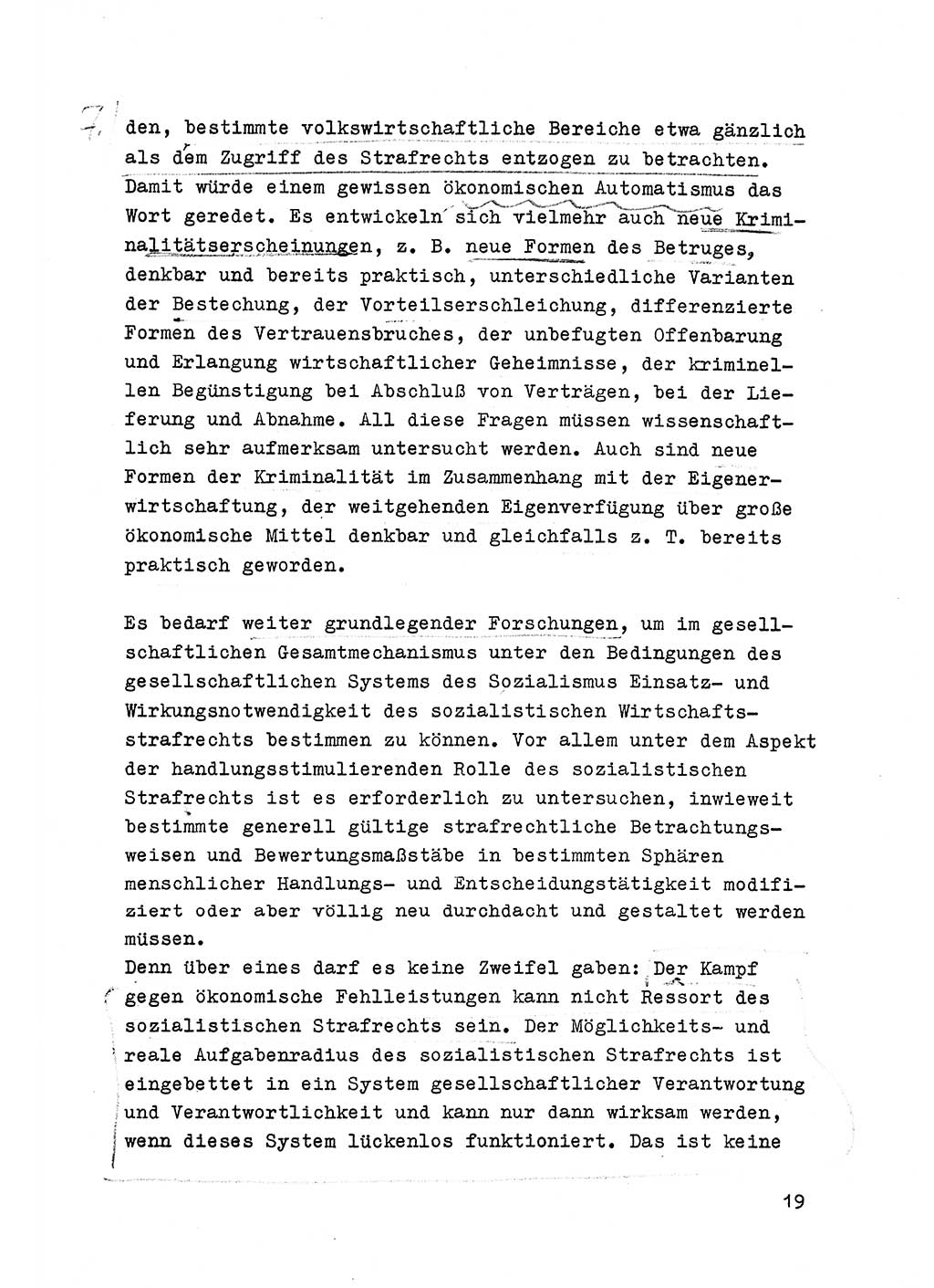 Strafrecht der DDR (Deutsche Demokratische Republik), Besonderer Teil, Lehrmaterial, Heft 6 1970, Seite 19 (Strafr. DDR BT Lehrmat. H. 6 1970, S. 19)