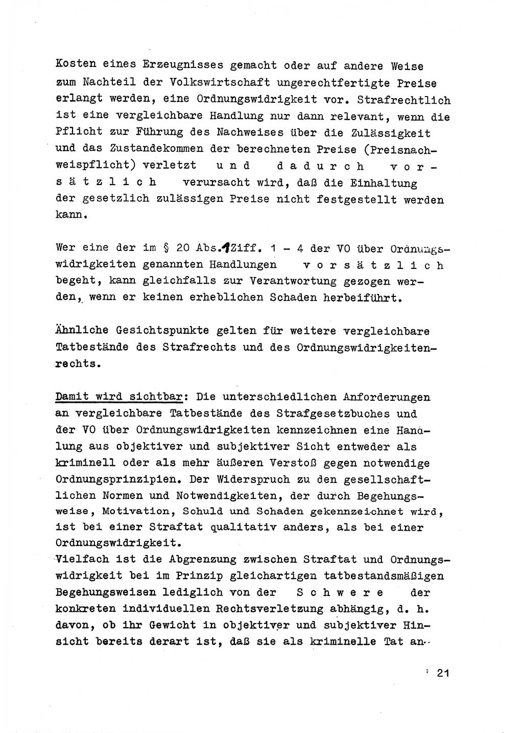 Strafrecht der DDR (Deutsche Demokratische Republik), Besonderer Teil, Lehrmaterial, Heft 6 1970, Seite 21 (Strafr. DDR BT Lehrmat. H. 6 1970, S. 21)