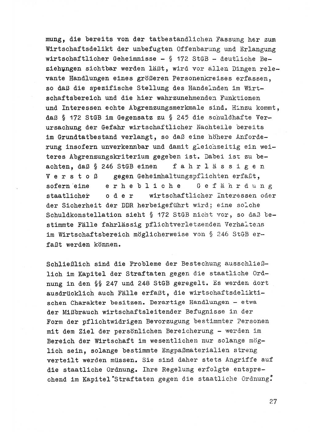 Strafrecht der DDR (Deutsche Demokratische Republik), Besonderer Teil, Lehrmaterial, Heft 6 1970, Seite 27 (Strafr. DDR BT Lehrmat. H. 6 1970, S. 27)