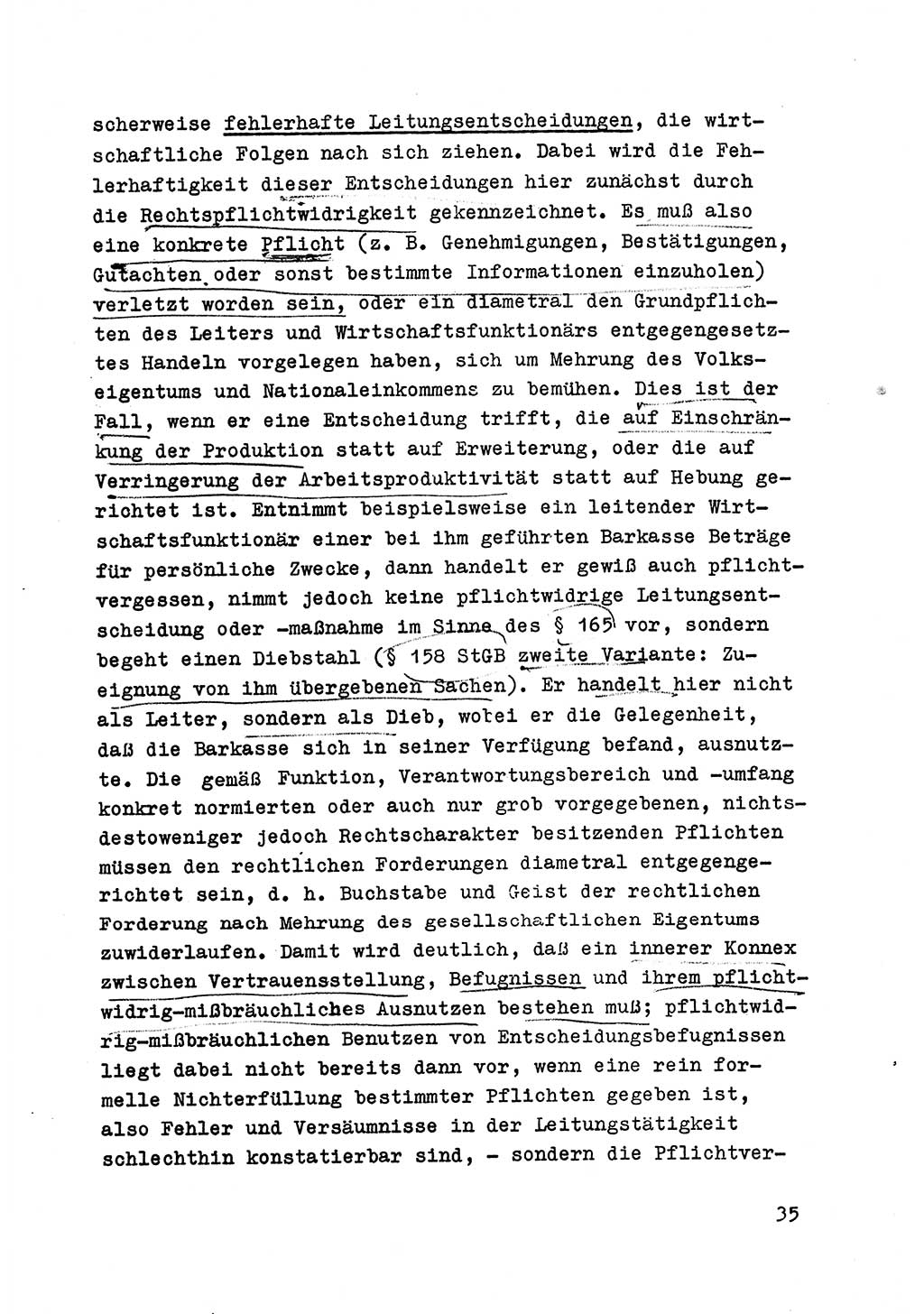 Strafrecht der DDR (Deutsche Demokratische Republik), Besonderer Teil, Lehrmaterial, Heft 6 1970, Seite 35 (Strafr. DDR BT Lehrmat. H. 6 1970, S. 35)