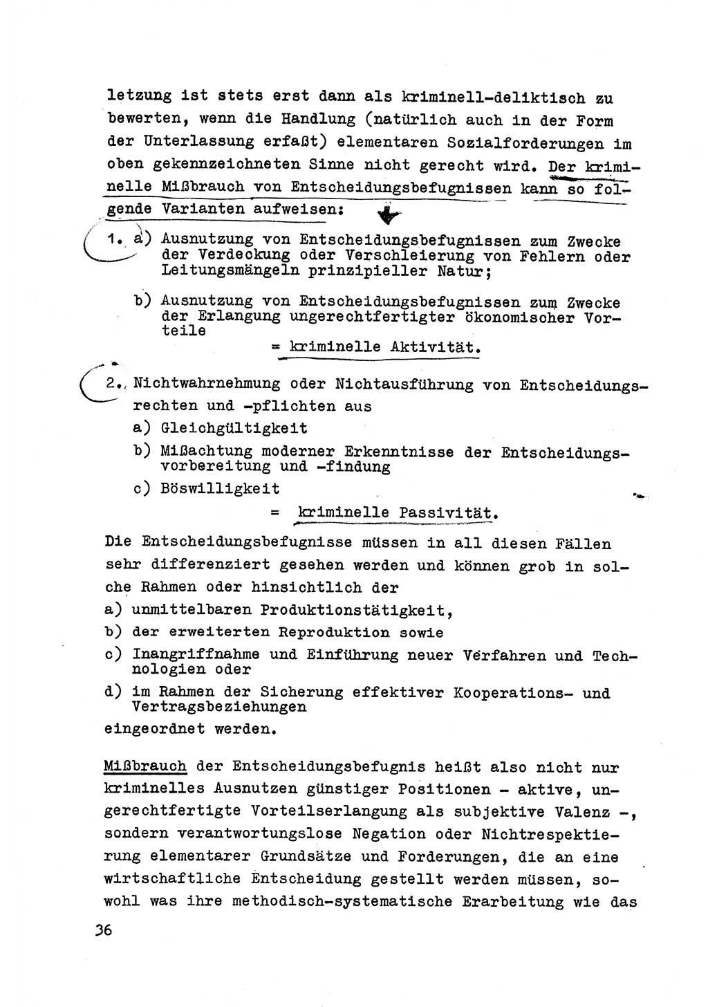 Strafrecht der DDR (Deutsche Demokratische Republik), Besonderer Teil, Lehrmaterial, Heft 6 1970, Seite 36 (Strafr. DDR BT Lehrmat. H. 6 1970, S. 36)