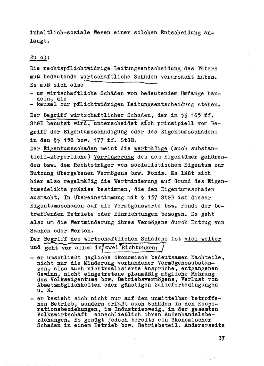 Strafrecht der DDR (Deutsche Demokratische Republik), Besonderer Teil, Lehrmaterial, Heft 6 1970, Seite 37 (Strafr. DDR BT Lehrmat. H. 6 1970, S. 37)