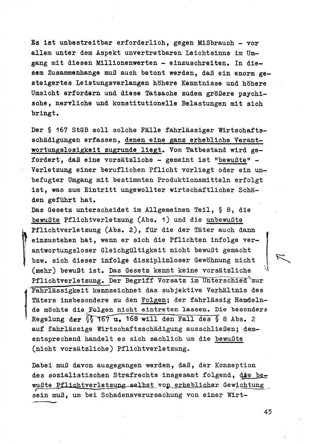 Strafrecht der DDR (Deutsche Demokratische Republik), Besonderer Teil, Lehrmaterial, Heft 6 1970, Seite 45 (Strafr. DDR BT Lehrmat. H. 6 1970, S. 45)