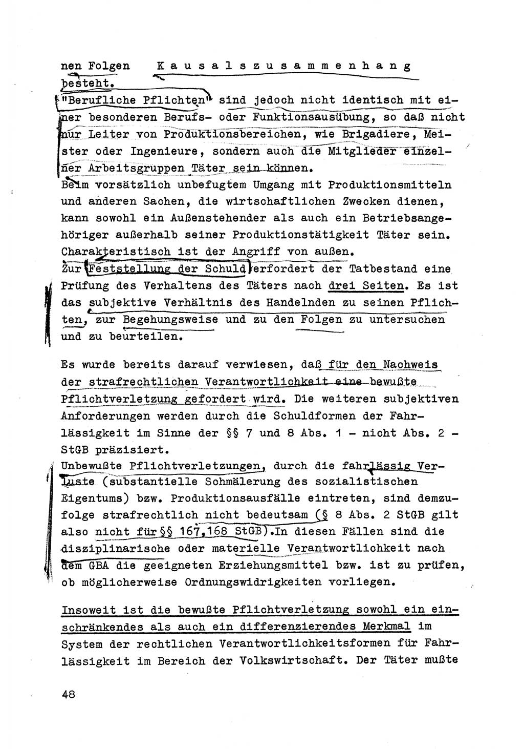 Strafrecht der DDR (Deutsche Demokratische Republik), Besonderer Teil, Lehrmaterial, Heft 6 1970, Seite 48 (Strafr. DDR BT Lehrmat. H. 6 1970, S. 48)