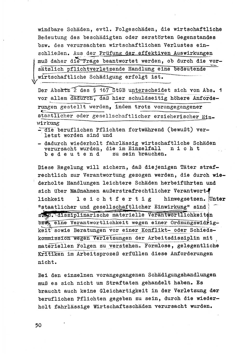 Strafrecht der DDR (Deutsche Demokratische Republik), Besonderer Teil, Lehrmaterial, Heft 6 1970, Seite 50 (Strafr. DDR BT Lehrmat. H. 6 1970, S. 50)
