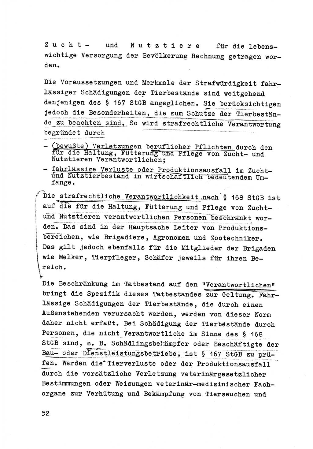 Strafrecht der DDR (Deutsche Demokratische Republik), Besonderer Teil, Lehrmaterial, Heft 6 1970, Seite 52 (Strafr. DDR BT Lehrmat. H. 6 1970, S. 52)