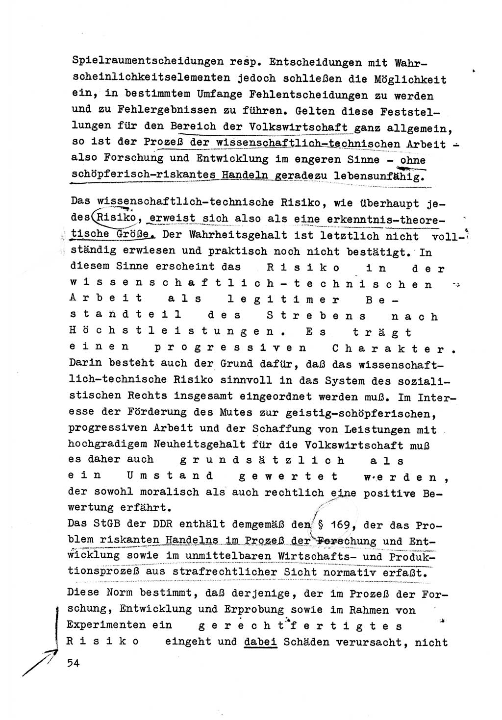 Strafrecht der DDR (Deutsche Demokratische Republik), Besonderer Teil, Lehrmaterial, Heft 6 1970, Seite 54 (Strafr. DDR BT Lehrmat. H. 6 1970, S. 54)