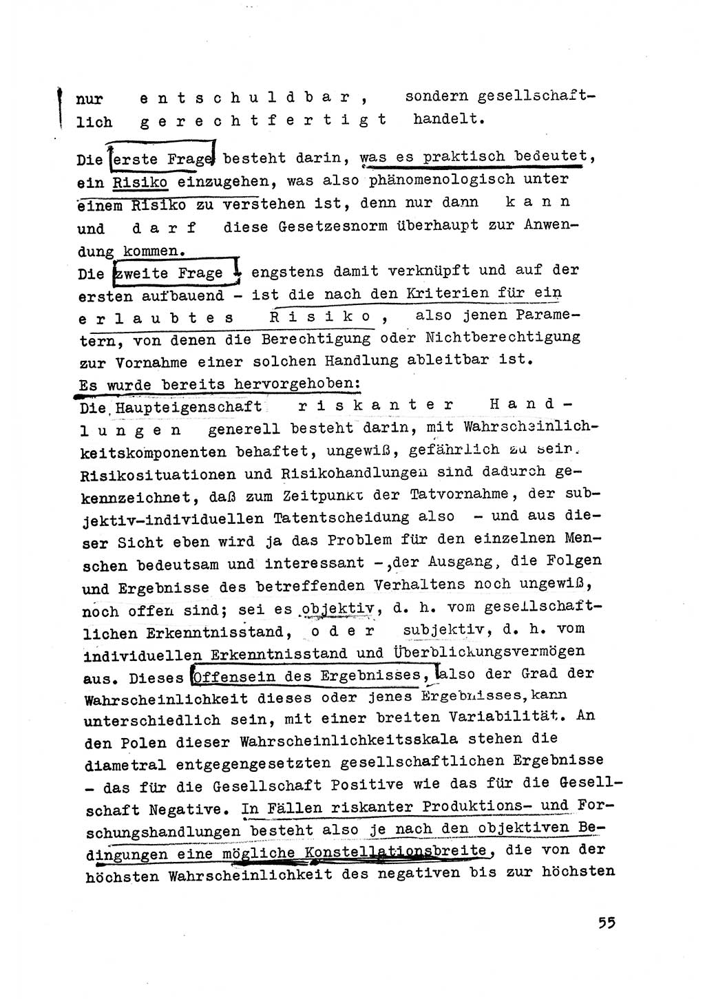 Strafrecht der DDR (Deutsche Demokratische Republik), Besonderer Teil, Lehrmaterial, Heft 6 1970, Seite 55 (Strafr. DDR BT Lehrmat. H. 6 1970, S. 55)