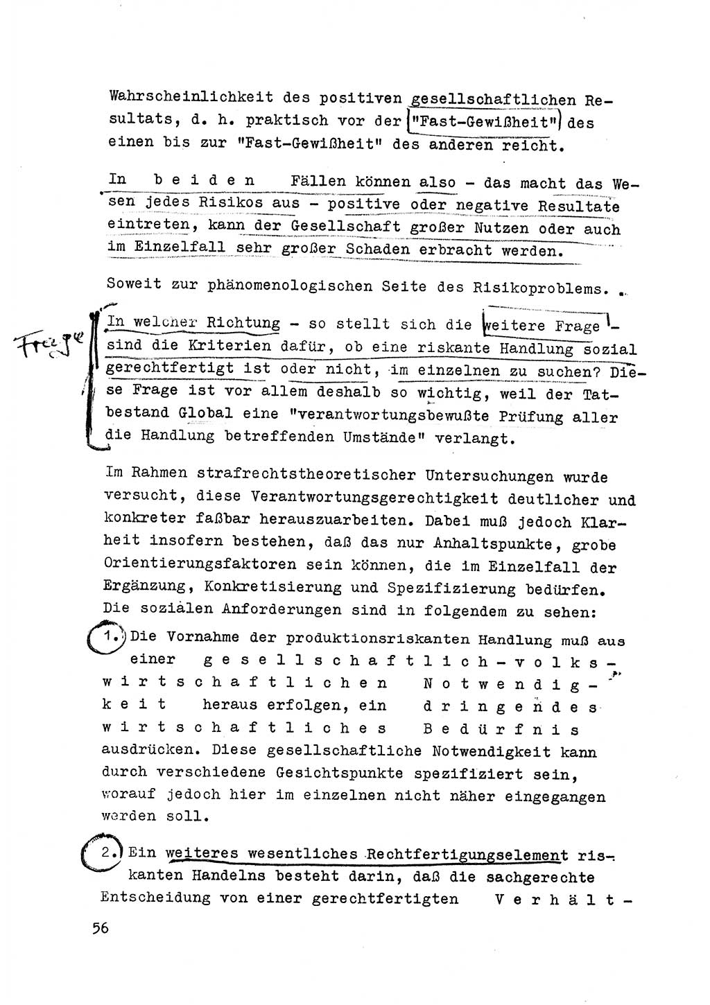 Strafrecht der DDR (Deutsche Demokratische Republik), Besonderer Teil, Lehrmaterial, Heft 6 1970, Seite 56 (Strafr. DDR BT Lehrmat. H. 6 1970, S. 56)