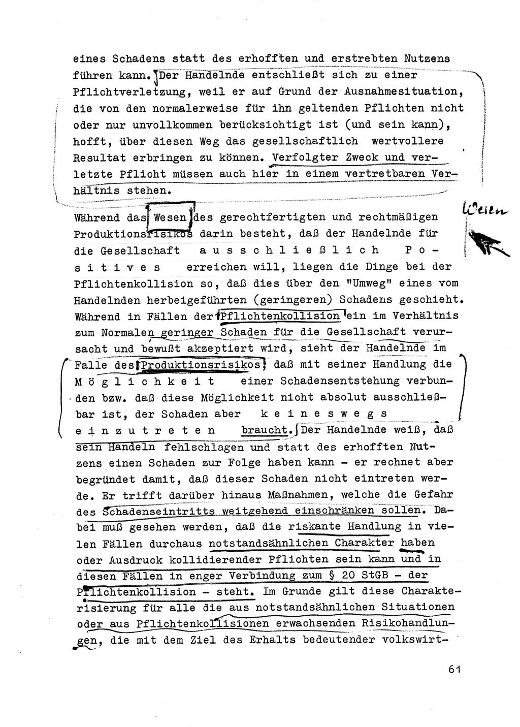 Strafrecht der DDR (Deutsche Demokratische Republik), Besonderer Teil, Lehrmaterial, Heft 6 1970, Seite 61 (Strafr. DDR BT Lehrmat. H. 6 1970, S. 61)