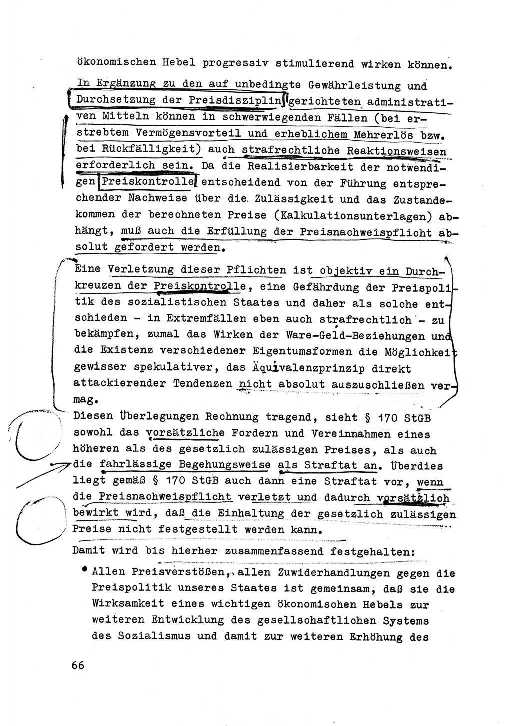 Strafrecht der DDR (Deutsche Demokratische Republik), Besonderer Teil, Lehrmaterial, Heft 6 1970, Seite 66 (Strafr. DDR BT Lehrmat. H. 6 1970, S. 66)