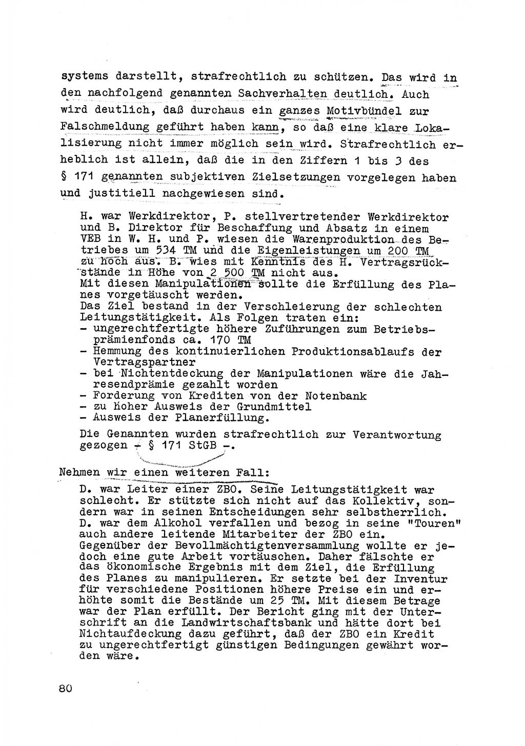 Strafrecht der DDR (Deutsche Demokratische Republik), Besonderer Teil, Lehrmaterial, Heft 6 1970, Seite 80 (Strafr. DDR BT Lehrmat. H. 6 1970, S. 80)