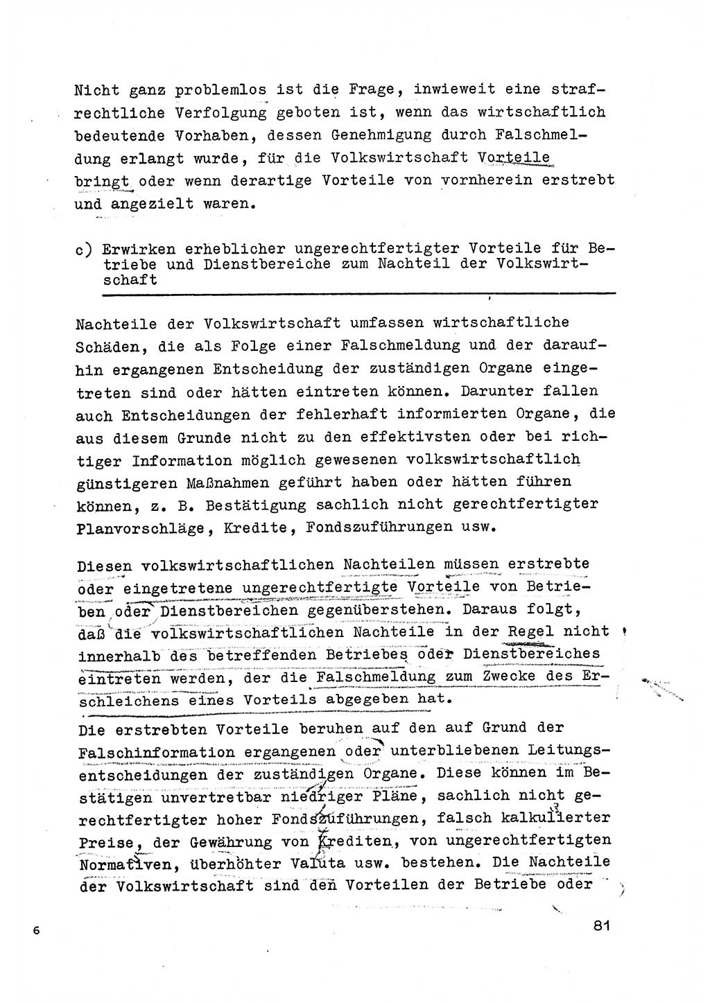 Strafrecht der DDR (Deutsche Demokratische Republik), Besonderer Teil, Lehrmaterial, Heft 6 1970, Seite 81 (Strafr. DDR BT Lehrmat. H. 6 1970, S. 81)