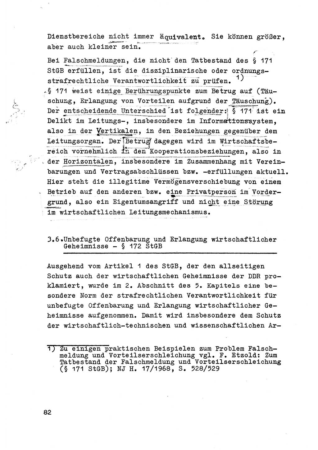 Strafrecht der DDR (Deutsche Demokratische Republik), Besonderer Teil, Lehrmaterial, Heft 6 1970, Seite 82 (Strafr. DDR BT Lehrmat. H. 6 1970, S. 82)
