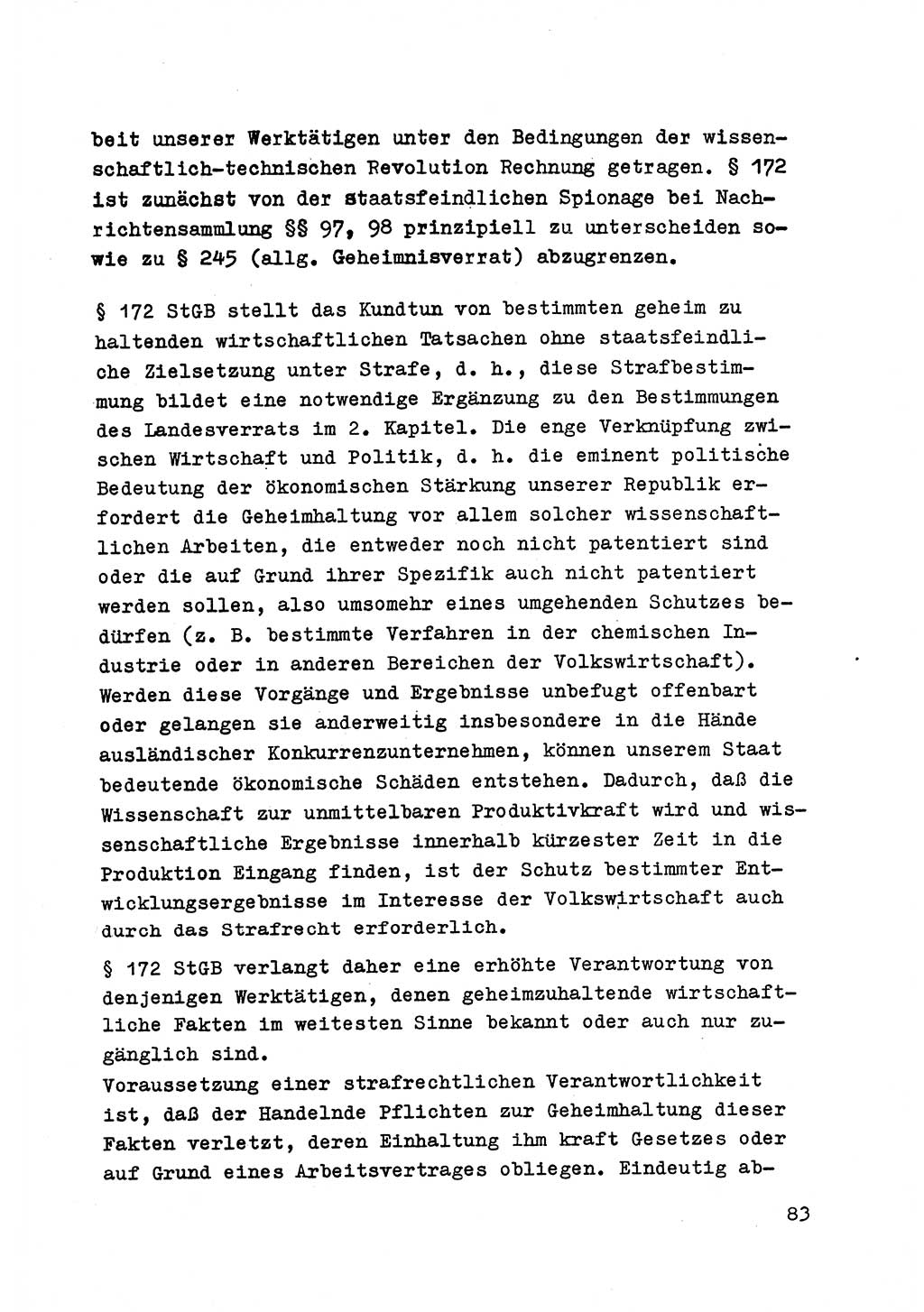 Strafrecht der DDR (Deutsche Demokratische Republik), Besonderer Teil, Lehrmaterial, Heft 6 1970, Seite 83 (Strafr. DDR BT Lehrmat. H. 6 1970, S. 83)