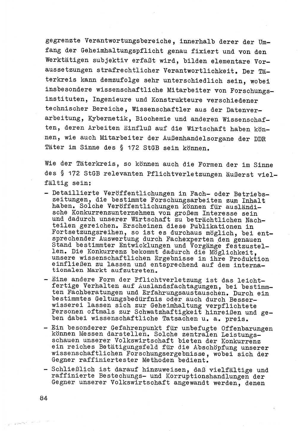 Strafrecht der DDR (Deutsche Demokratische Republik), Besonderer Teil, Lehrmaterial, Heft 6 1970, Seite 84 (Strafr. DDR BT Lehrmat. H. 6 1970, S. 84)