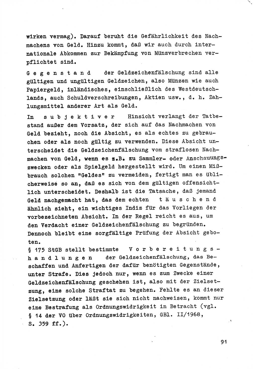 Strafrecht der DDR (Deutsche Demokratische Republik), Besonderer Teil, Lehrmaterial, Heft 6 1970, Seite 91 (Strafr. DDR BT Lehrmat. H. 6 1970, S. 91)